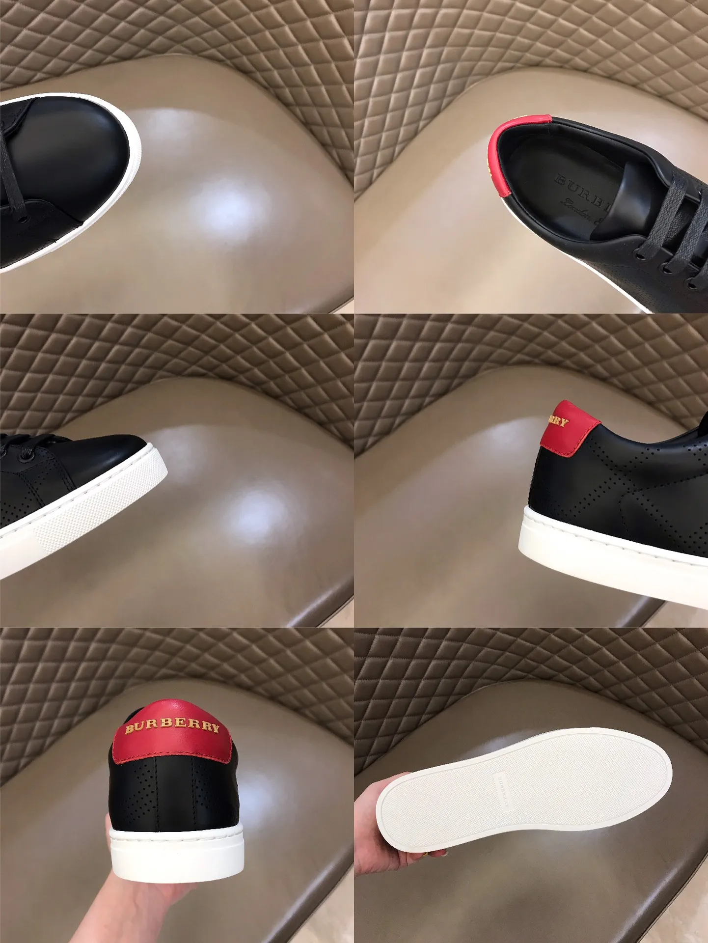 p380 ▫️B Home🆕Original boutique, classic plaid men's casual sneakers, made of selected calfskin, 100% original Burberry special fabrics! The rear KPU puncture method is decorated with the Burberry three-dimensional logo and the original outsole! 38/45